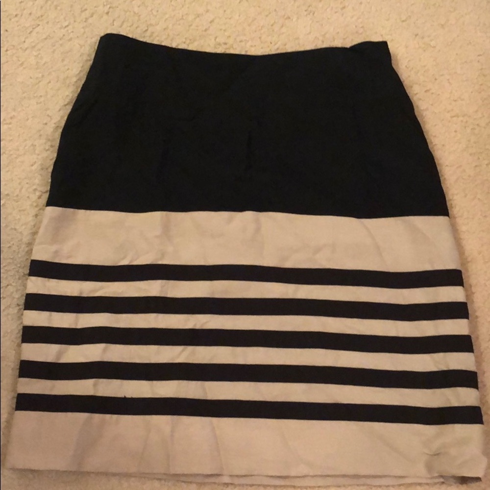 The limited tan and black striped skirt